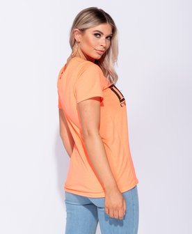 Luxe Print Oversized T Shirt in Oranje