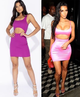 Cutout Detail Kim K Inspired Bodycon Mini Dress