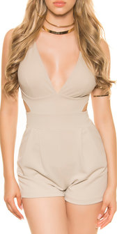 Sexy KouCla Playsuit met Sexy Cut in Beige