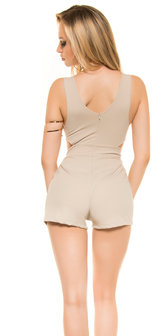 Sexy KouCla Playsuit met Sexy Cut in Beige