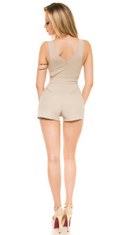 Sexy KouCla Playsuit met Sexy Cut in Beige