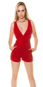 Sexy KouCla Playsuit met Sexy Cut in Rood