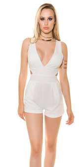 Sexy KouCla Playsuit met Sexy Cut in Wit