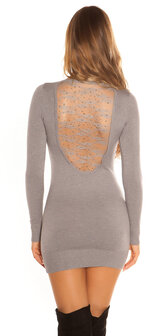 Sexy KouCla Longsweater met Kant en Studs in Grijs