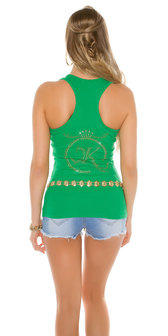 Sexy KouCla Finerip Tanktop met Studs in Groen