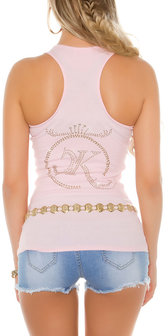 Sexy KouCla Finerip Tanktop met Studs in Roze