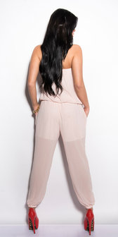 Sexy chiffon bandeau jumpsuit in Roze