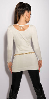 Sexy KouCla Longsweater met kettingen op de rug