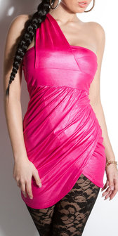 Sexy Oneshoulder minidress in Fuschia