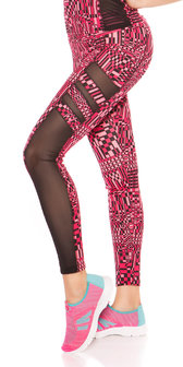 Trendy Workout Outfit Block met Topje &amp; Leggings in Fuschia