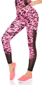 Trendy Workout Outfit met Top &amp; legging in Fuschia