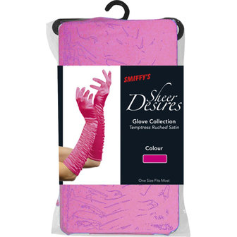 Lange glanzende handschoenen - Roze