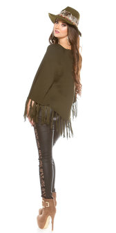 Trendy Fedora Hoed met Deco Feathers &amp; Elements in Kaki