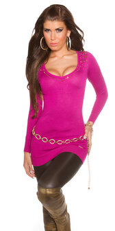 Sexy KouCla Longsweater met Spikes in Violet