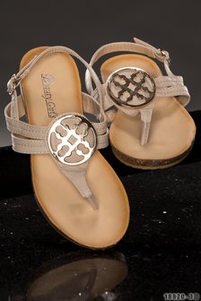 Sexy Teen Slipper &#039;Buckle&quot; in Beige