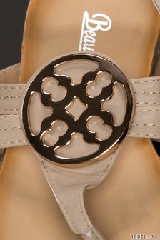 Sexy Teen Slipper &#039;Buckle&quot; in Beige