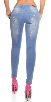 Sexy KouCla Skinny Jeans met Wings Embroidery