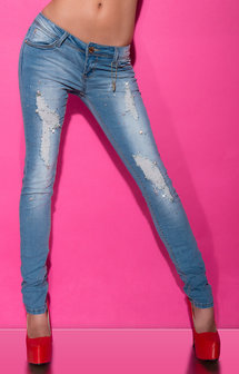 Sexy KouCla Skinny Jeans met Steentjes