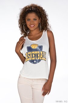 Sexy Basketball Tank Top in Wit