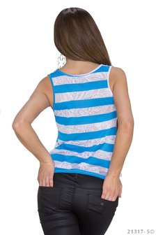 Sexy Basic Gestreept Topje in Blauw