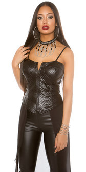 Sexy high Low bustier in leather look