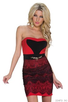 Sexy strapless mini jurkje van Italy Moda in Rood