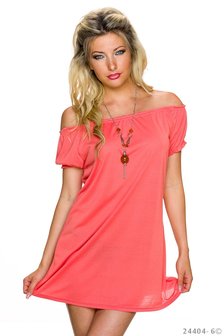 Sexy long shirt in coral