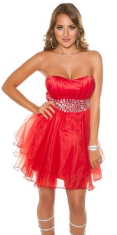 Sexy KouCla Party Cocktaildress met Rhinestones in Rood