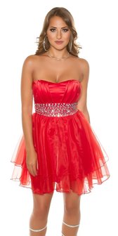 Sexy KouCla Party Cocktaildress met Rhinestones in Rood