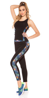 Trendy Workout Outfit met Topje &amp; Leggings in Coloured