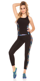 Trendy Workout Outfit met Topje &amp; Leggings in Coloured