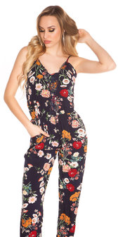 Sexy Lange Zomer Jumpsuit Coachella Style in Navy