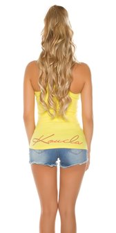 Sexy KouCla Tanktop met Studs &amp; Ster in Geel