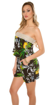 Sexy Bandeau Playsuit met Floral Print