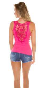 Sexy KouCla Tanktop LiLi met Embroidery in Fuschia