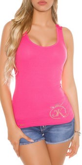 Sexy KouCla Tanktop LiLi met Embroidery in Fuschia