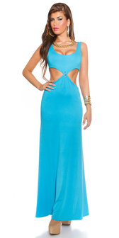 Sexy KouCla Longdress Goddess Look met CutOuts in Turquoise