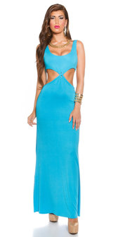 Sexy KouCla Longdress Goddess Look met CutOuts in Turquoise