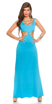 Sexy KouCla Longdress Goddess Look met CutOuts in Turquoise