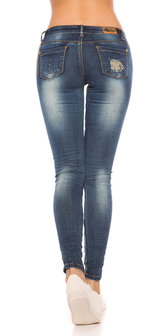 Sexy Koucla Jeans met Gouden Kant &amp; Ketting