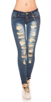 Sexy Koucla Jeans met Gouden Kant &amp; Ketting