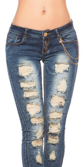 Sexy Koucla Jeans met Gouden Kant &amp; Ketting