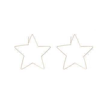 Trendy Oversized Ster Oorbellen in Goud