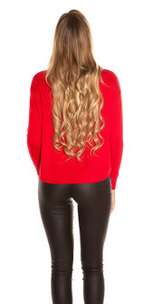 Sexy KouCla pullover met trendy Gaps in Rood