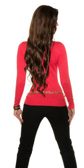 Trendy Koucla pullover met Veters in Coral