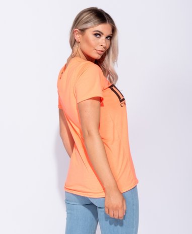 Luxe Print Oversized T Shirt in Oranje