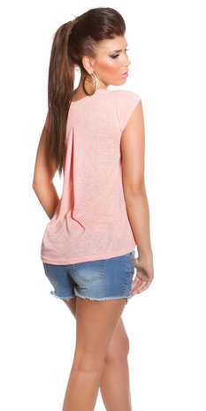 Trendy KouCla High Low Shirt in apricot