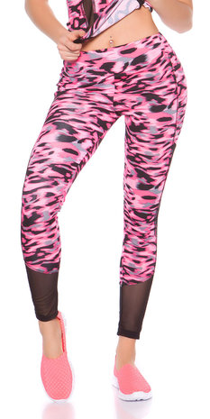 Trendy Workout Outfit met Top & legging in Fuschia