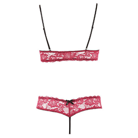 Rood Lingerie Setje Met Open Cups