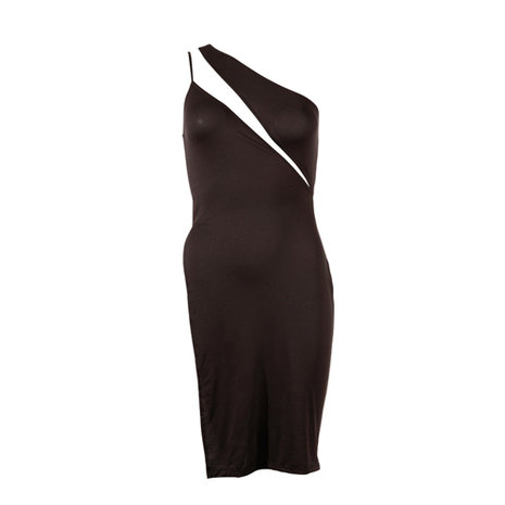 One shoulder jurk - zwart